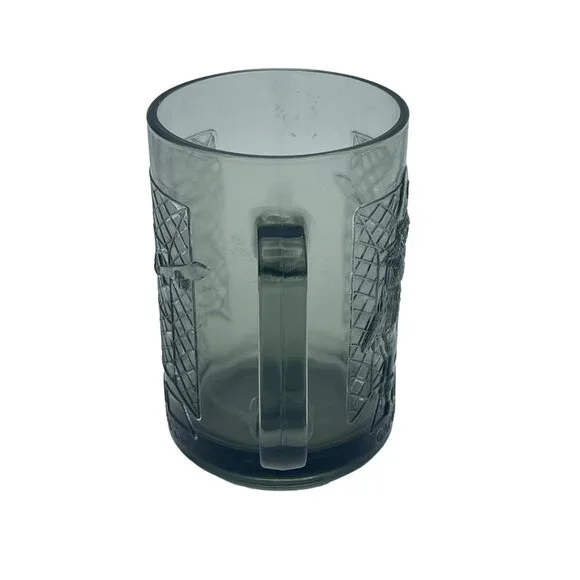 Vintage 1970's McDonalds Gray Smoke Glass Mug Captain Crook Playing Baseball - Picture 4 of 5